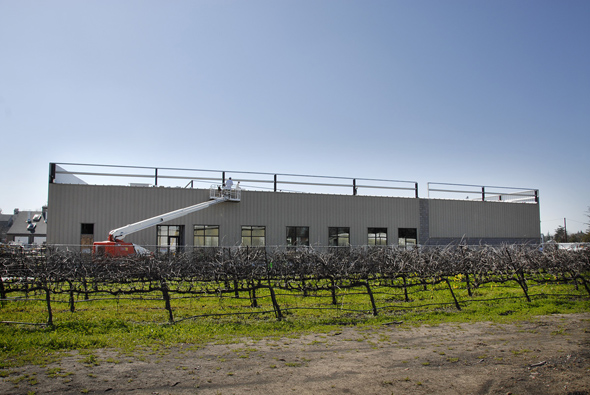 Back Of Data Center, nestled next to Delta's grape orchard.