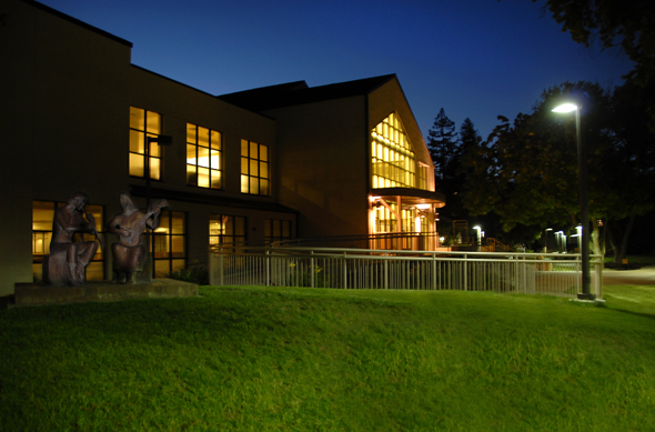 Irving Goleman Library-Exterior at Night