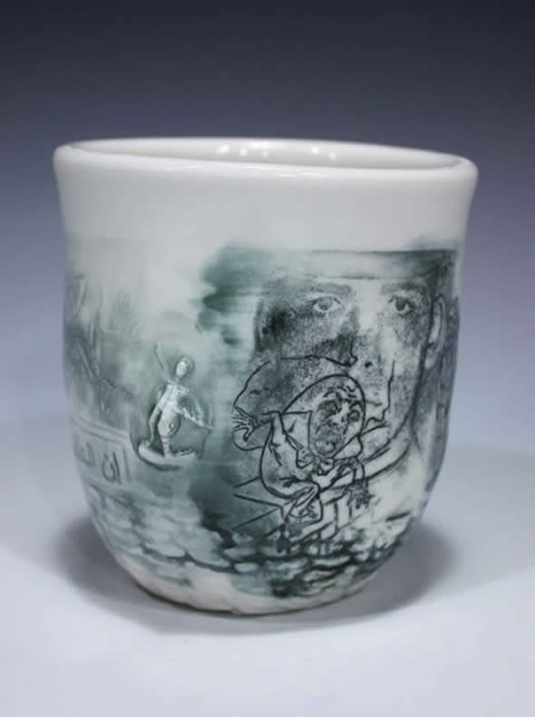 Ceramic Cup (porcelain and stoneware) by Ehren Tool