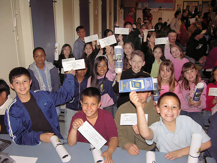 Lodi's Davis Elementary School Students sign the Passport to College Agreement in 2006.