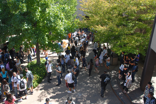 First Day of Fall Semester, looking back toward Locke Building.