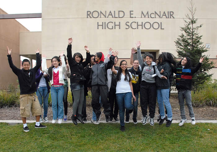 McNair H.S. Passport to College Students Jump for Joy!