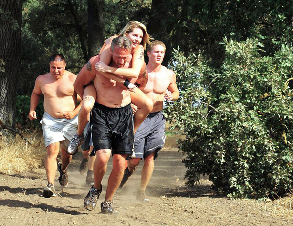 Competitors on the obstacle course.