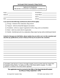 Link to Citizens' Oversight Committee Member  Application & Timeline