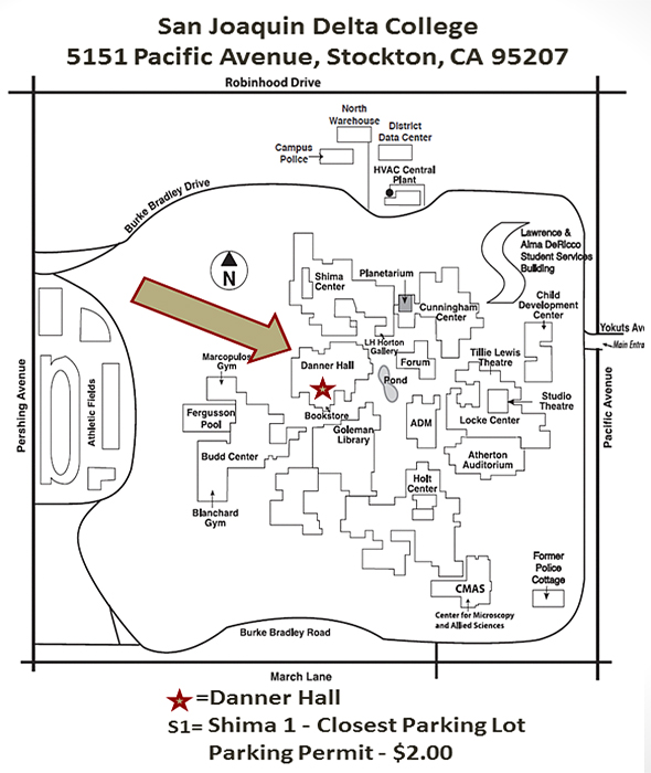 Directions: Dearm Symposium, Nov. 5, 5:30 p.m. in Danner Hall at Delta College