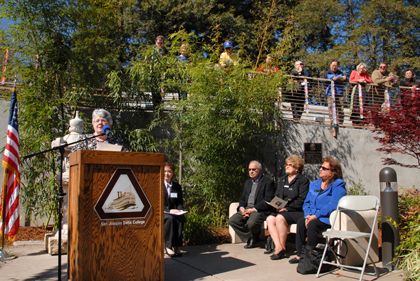 Delta officials address the crowd at the Elizabeth Humbargar 