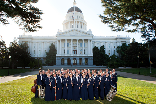 U.S. Air Force Band of the Golden West in front of the Capitol Building.