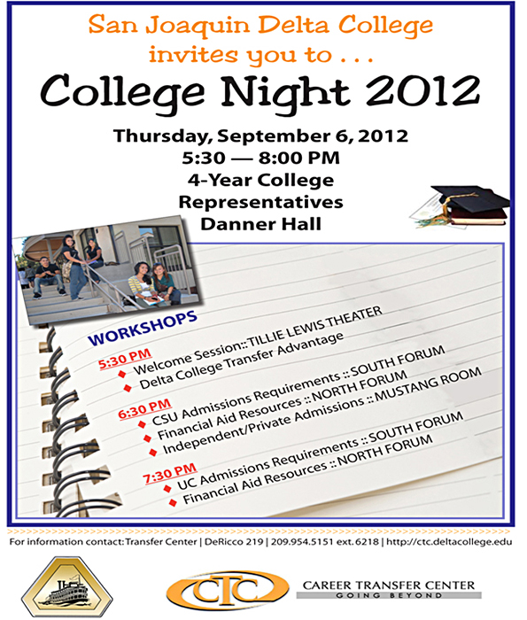 College Night 2012  workshop agenda.