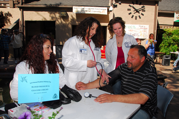 Delta Nurses administer  blood pressure tests at a past Health Fair