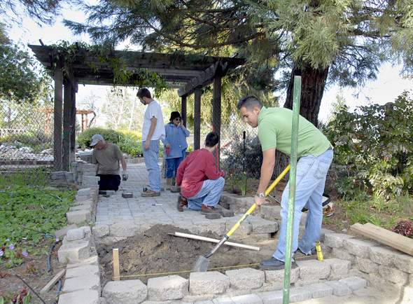 Horticulture Students work on garden "Landscape Design"