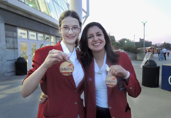 (L-R) Renata Zapara & Brenda Perez at this year's SkillsUSA National Championships in Kansas City, Mo.