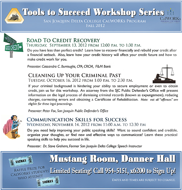 Remaining Tools for Success Workshops, Fall 2012