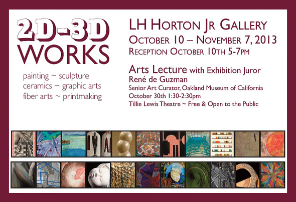 2D-3D Horton Gallery Exhibit, Oct. 10 - Nov. 7