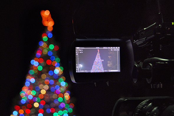 Video Camera records the Hospice Tree of Lighrts