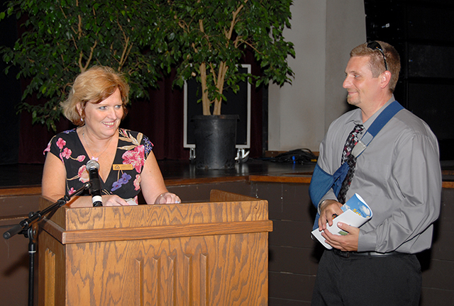 Host Denise Donn and Student