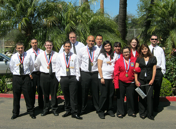 Delta's Skills USA team at last year's San Diego state championships.