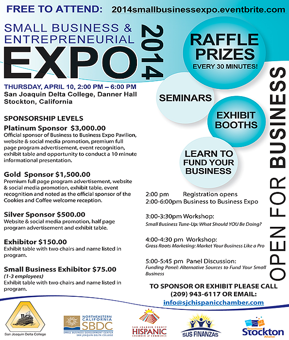 Small Business Expo, April 10, Danner Hall, Delta College