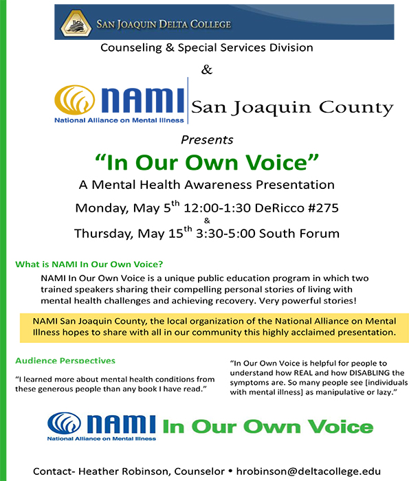 NAMI Mental Health Event, May 5 & 15