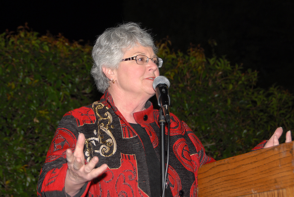 Delta College Superintendent/President Kathy Hart addresses the crowd at this year's event.