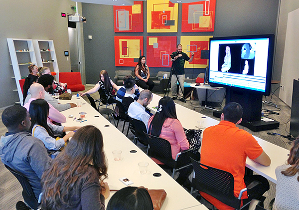 Gabriela Acebedo is the model for this 3D imaging demo at Microsoft.