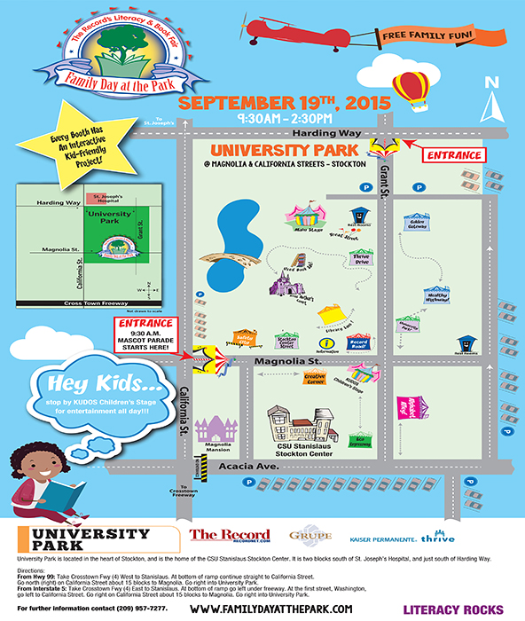 Family Day at the Park directions & event map.