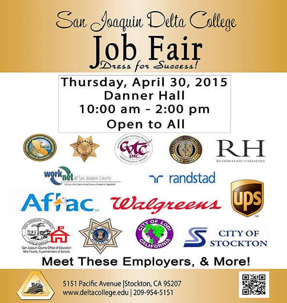 Delta College WorkNet Job Fair, April 30, 10am - 2pm, Danner Hall. The Public Welcome!