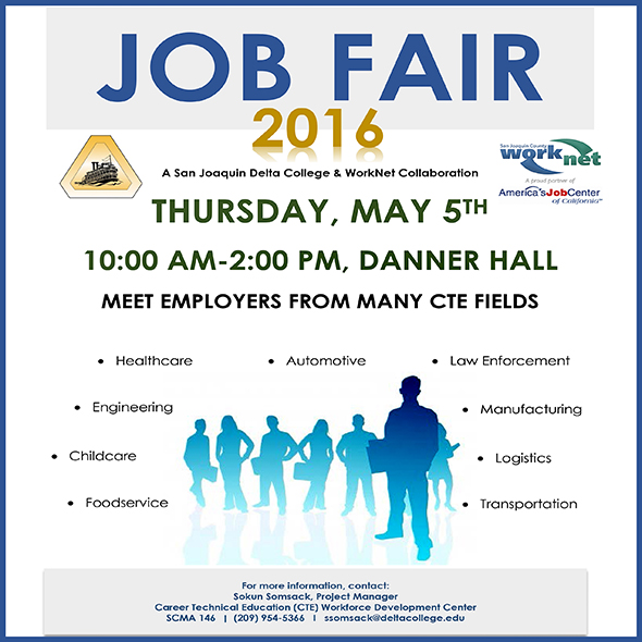 Delta College/WorkNet Job Fair, Thur. May 5, 10am-2pm