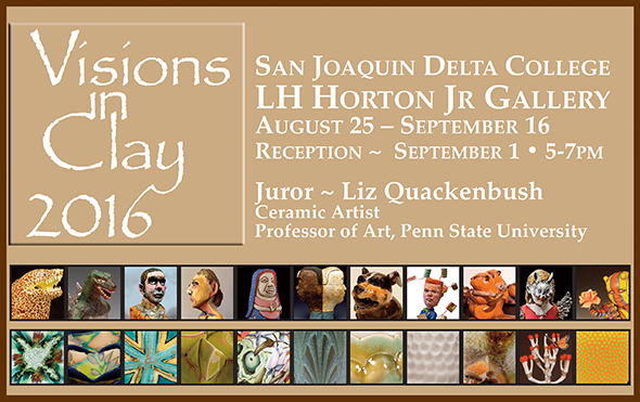 Visions in Clay, Aug. 25-Sept16, LH Horton Gallery. FREE to the public!