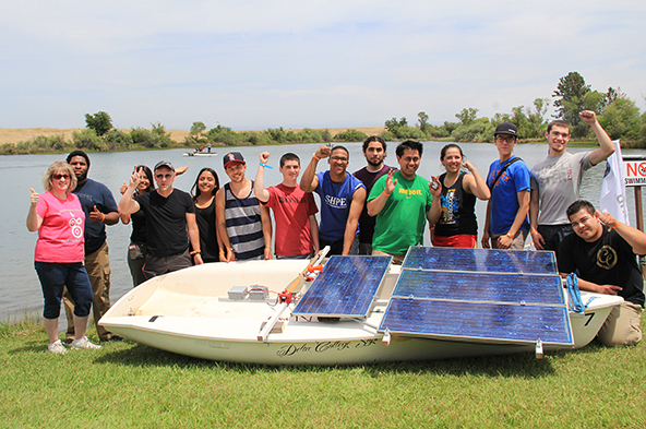 Delta College engineering students at PG&E's Solar Regatta in 2014.