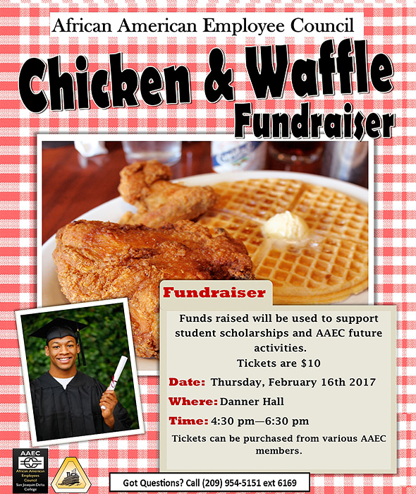 Delta College Chicken & Waffle Fundraiser for Student Success, Feb. 16, Danner Hall