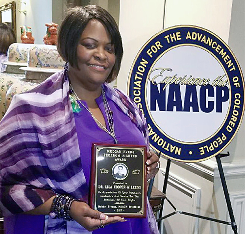 Dr. Lisa Cooper Wilkins receives NAACP Medgar Evers Freedom Fighter Award for 2017