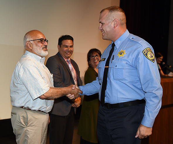 Delta Trustees greet scholarship recipients.