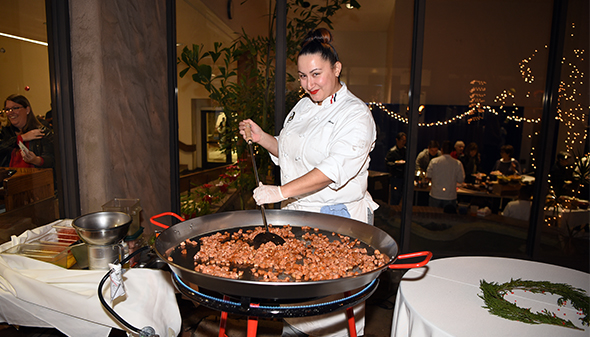 Delta Culinary Arts Student at her Winter Feast Station