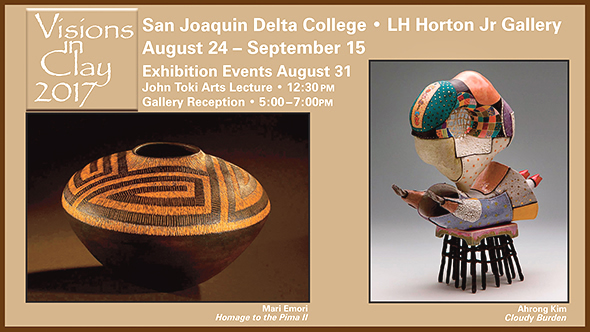 8th Annual Visions in Clay, August 24-September 15. Gallery Reception is Aug. 31 from 5-7pm.